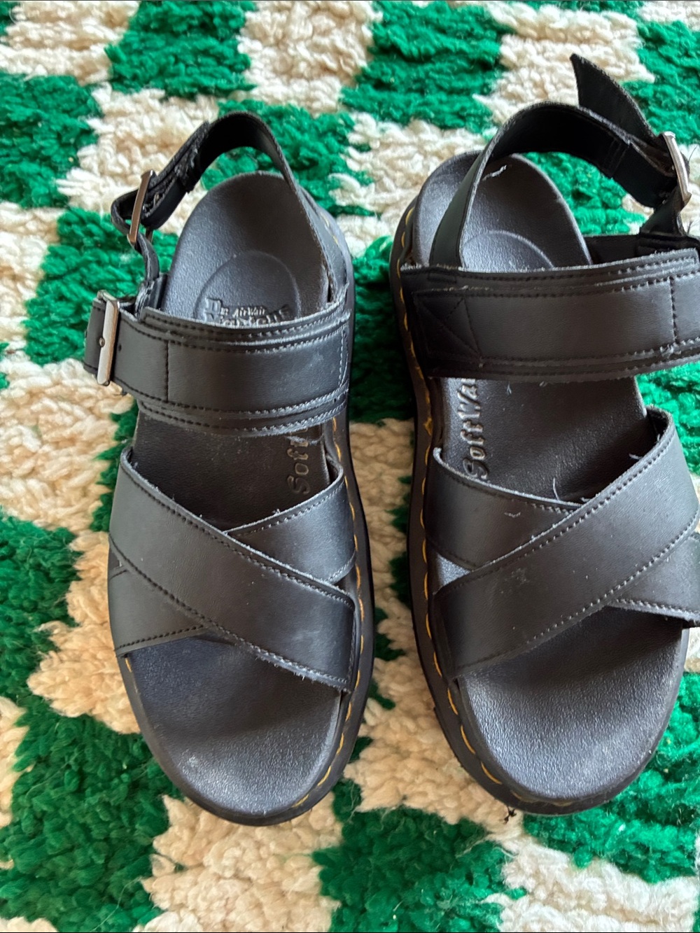 Dr. Martens Voss II Black Leather  Sandals